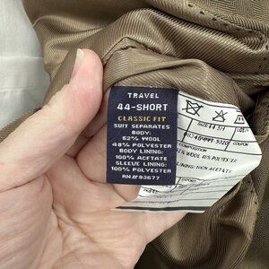 jacket blazer sport coat tan 44S classic fit travel business wool